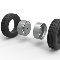 Rear custom wheel of semi truck Version 16 Scale 1:25 - Thumbnail 8