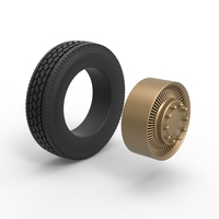 Front custom wire wheel of semi truck Scale 1:25 - Thumbnail 9