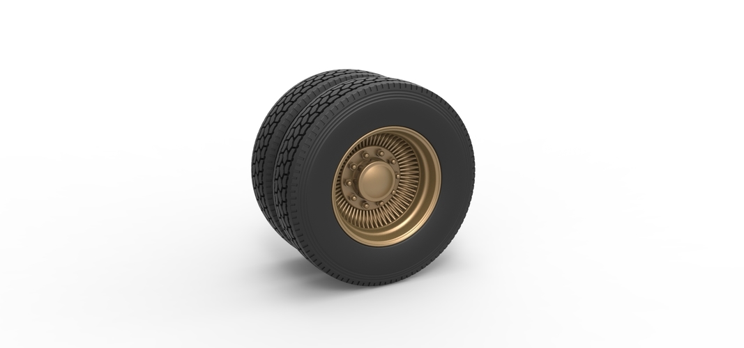 Rear custom wire wheel of semi truck Scale 1:25 3D Print 521059