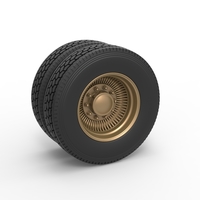 Small Rear custom wire wheel of semi truck Scale 1:25 3D Printing 521059
