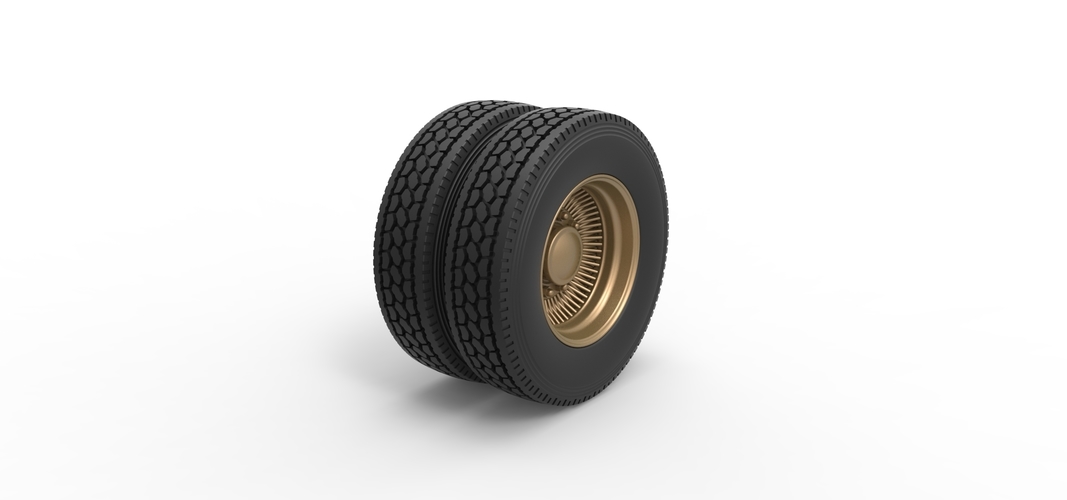Rear custom wire wheel of semi truck Scale 1:25 3D Print 521060