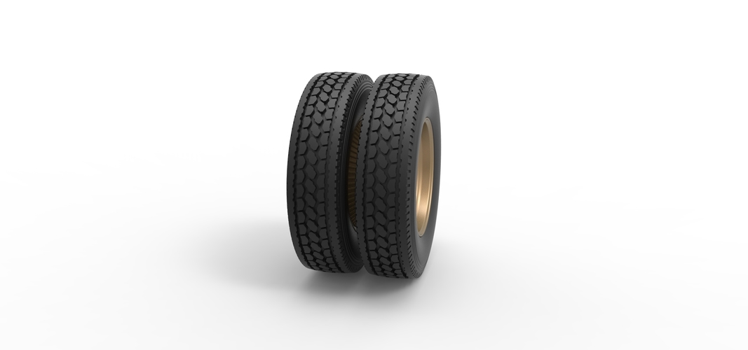 Rear custom wire wheel of semi truck Scale 1:25 3D Print 521061