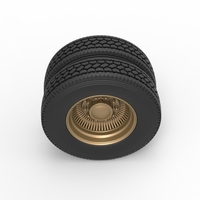 Rear custom wire wheel of semi truck Scale 1:25 - Thumbnail 6
