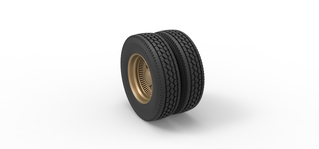 Rear custom wire wheel of semi truck Scale 1:25 3D Print 521065