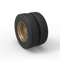 Rear custom wire wheel of semi truck Scale 1:25 - Thumbnail 7