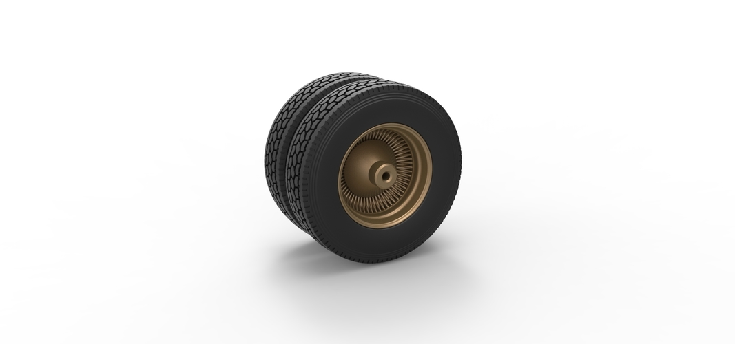 Rear custom wire wheel of semi truck Scale 1:25 3D Print 521066
