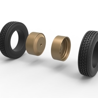 Rear custom wire wheel of semi truck Scale 1:25 - Thumbnail 9