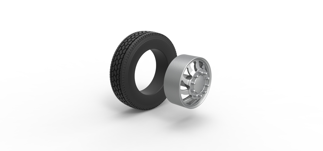Front custom wheel of semi truck Version 17 Scale 1:25 3D Print 521080