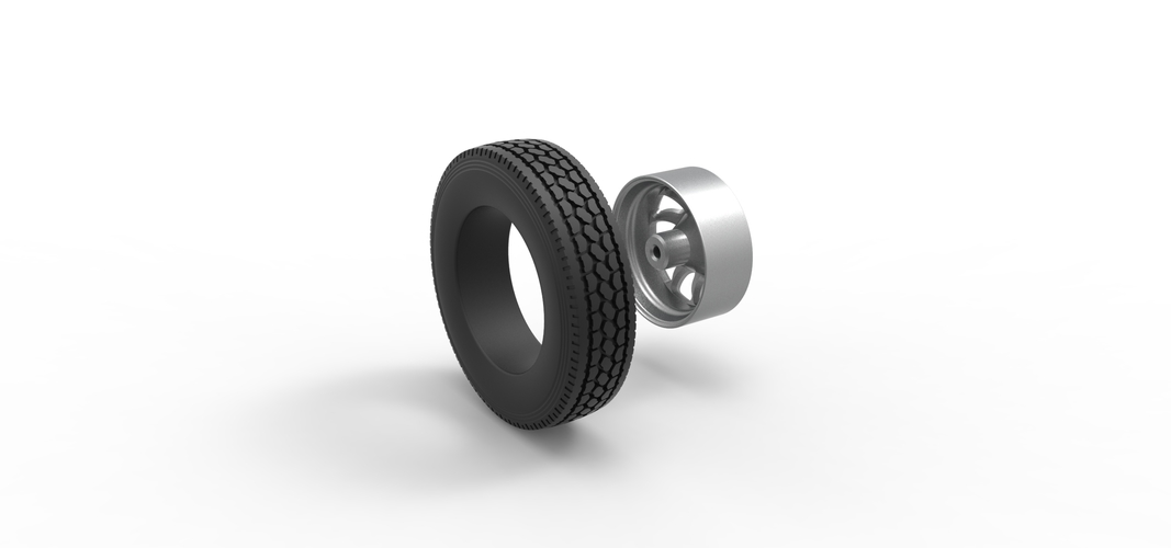 Front custom wheel of semi truck Version 17 Scale 1:25 3D Print 521081