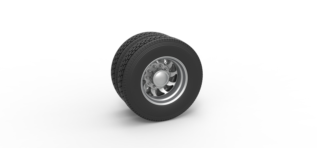 Rear custom wheel of semi truck Version 17 Scale 1:25 3D Print 521083