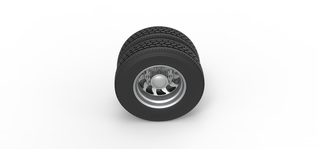 Rear custom wheel of semi truck Version 17 Scale 1:25 3D Print 521088