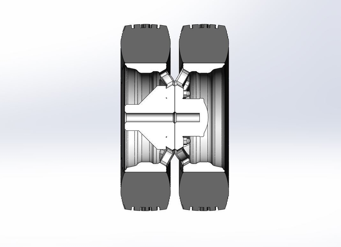 Rear custom wheel of semi truck Version 17 Scale 1:25 3D Print 521093