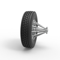 Front custom Slab wheel of semi truck Scale 1:25 - Thumbnail 3