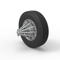 Front custom Slab wheel of semi truck Scale 1:25 - Thumbnail 7
