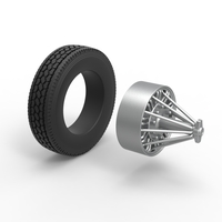Front custom Slab wheel of semi truck Scale 1:25 - Thumbnail 9