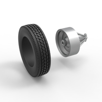 Front custom Slab wheel of semi truck Scale 1:25 - Thumbnail 10