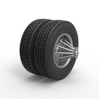 Rear custom Slab wheel of semi truck Scale 1:25 - Thumbnail 2