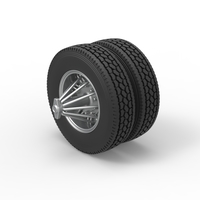 Rear custom Slab wheel of semi truck Scale 1:25 - Thumbnail 7