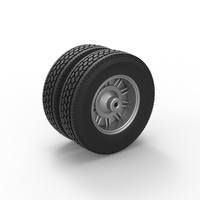 Rear custom Slab wheel of semi truck Scale 1:25 - Thumbnail 8