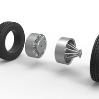 Rear custom Slab wheel of semi truck Scale 1:25 - Thumbnail 9