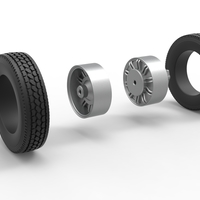 Rear custom Slab wheel of semi truck Scale 1:25 - Thumbnail 10