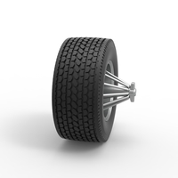 Super single custom Slab wheel of semi truck 1:25 - Thumbnail 3