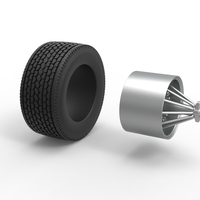 Super single custom Slab wheel of semi truck 1:25 - Thumbnail 9