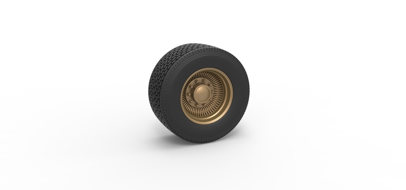 Super single custom wire wheel of semi truck 1:25