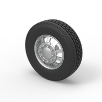  Front custom wheel of semi truck Version 18 Scale 1:25 - Thumbnail 7