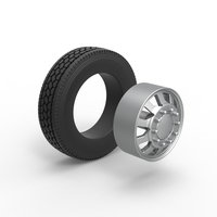  Front custom wheel of semi truck Version 18 Scale 1:25 - Thumbnail 9