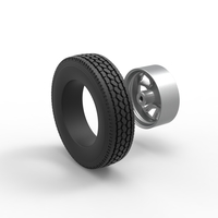  Front custom wheel of semi truck Version 18 Scale 1:25 - Thumbnail 10