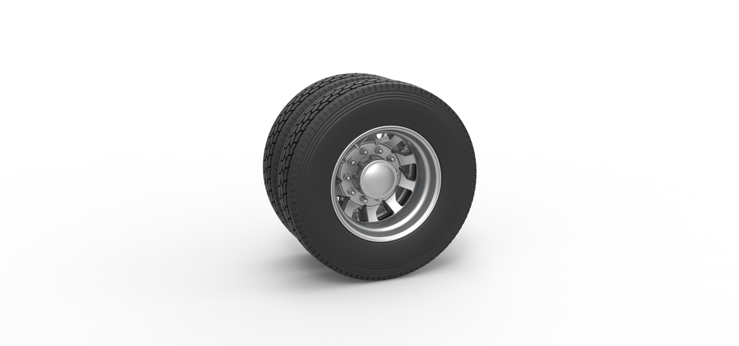Rear custom wheel of semi truck Version 18 Scale 1:25 3D Print 521168