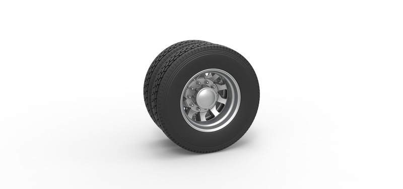 Rear custom wheel of semi truck Version 18 Scale 1:25
