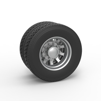 Small Rear custom wheel of semi truck Version 18 Scale 1:25 3D Printing 521168