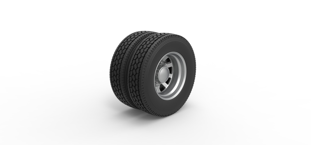 Rear custom wheel of semi truck Version 18 Scale 1:25 3D Print 521169