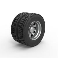 Rear custom wheel of semi truck Version 18 Scale 1:25 - Thumbnail 2