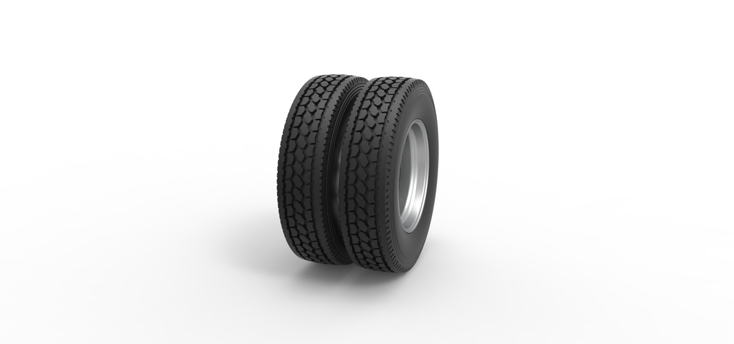Rear custom wheel of semi truck Version 18 Scale 1:25 3D Print 521170
