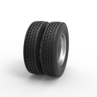 Rear custom wheel of semi truck Version 18 Scale 1:25 - Thumbnail 3