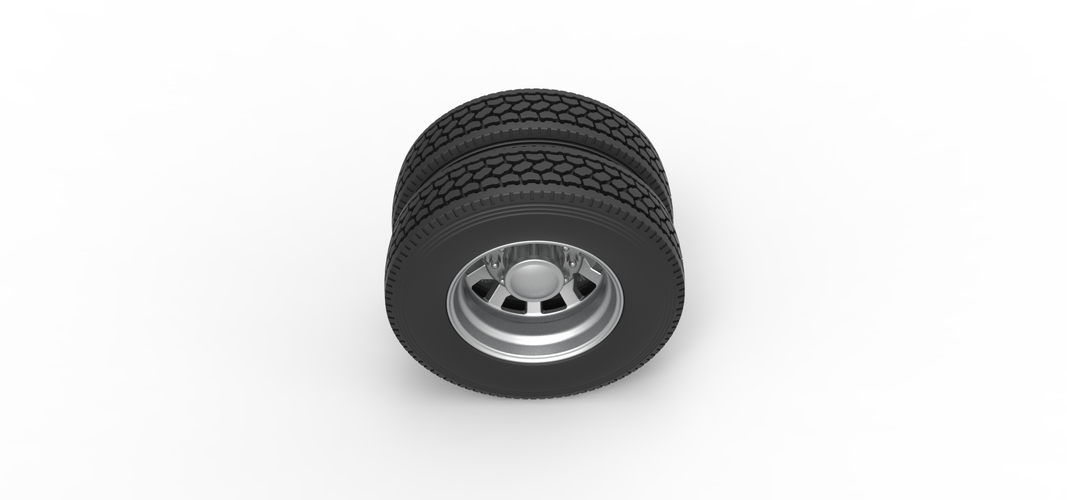 Rear custom wheel of semi truck Version 18 Scale 1:25 3D Print 521173