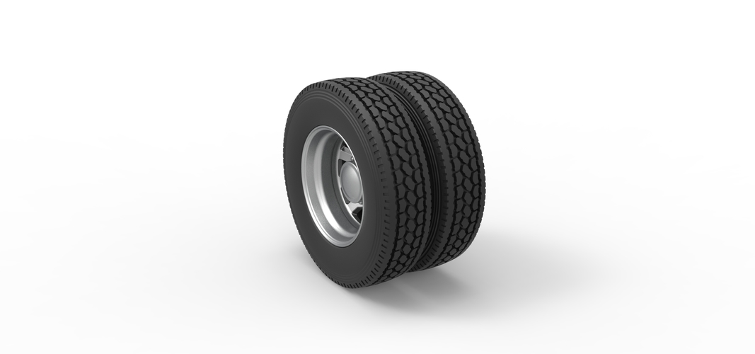 Rear custom wheel of semi truck Version 18 Scale 1:25 3D Print 521174