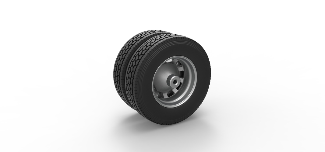 Rear custom wheel of semi truck Version 18 Scale 1:25 3D Print 521175