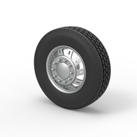 Front custom wheel of semi truck Version 19 Scale 1:25 - Thumbnail 7