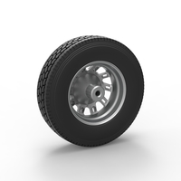 Front custom wheel of semi truck Version 19 Scale 1:25 - Thumbnail 8