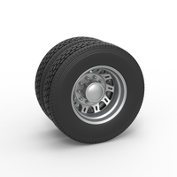Rear custom wheel of semi truck Version 19 Scale 1:25 - Thumbnail 1