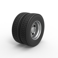 Rear custom wheel of semi truck Version 19 Scale 1:25 - Thumbnail 2