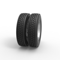 Rear custom wheel of semi truck Version 19 Scale 1:25 - Thumbnail 3