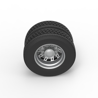 Rear custom wheel of semi truck Version 19 Scale 1:25 - Thumbnail 6