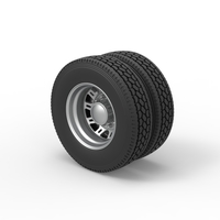 Rear custom wheel of semi truck Version 19 Scale 1:25 - Thumbnail 7