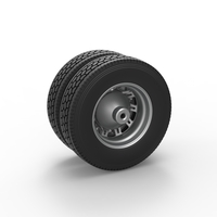 Rear custom wheel of semi truck Version 19 Scale 1:25 - Thumbnail 8