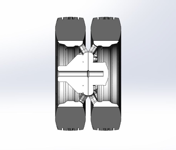 Rear custom wheel of semi truck Version 19 Scale 1:25 3D Print 521205